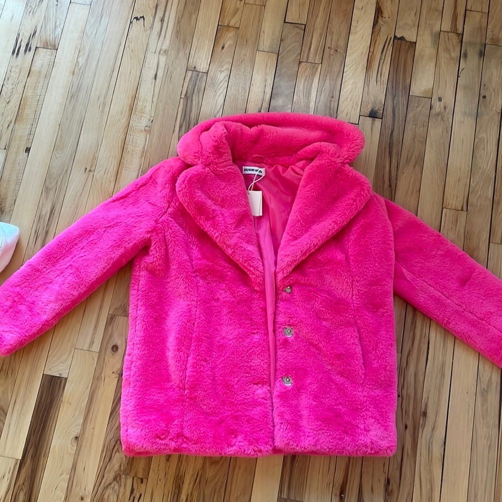 Pink Faux Fur Coat NWT